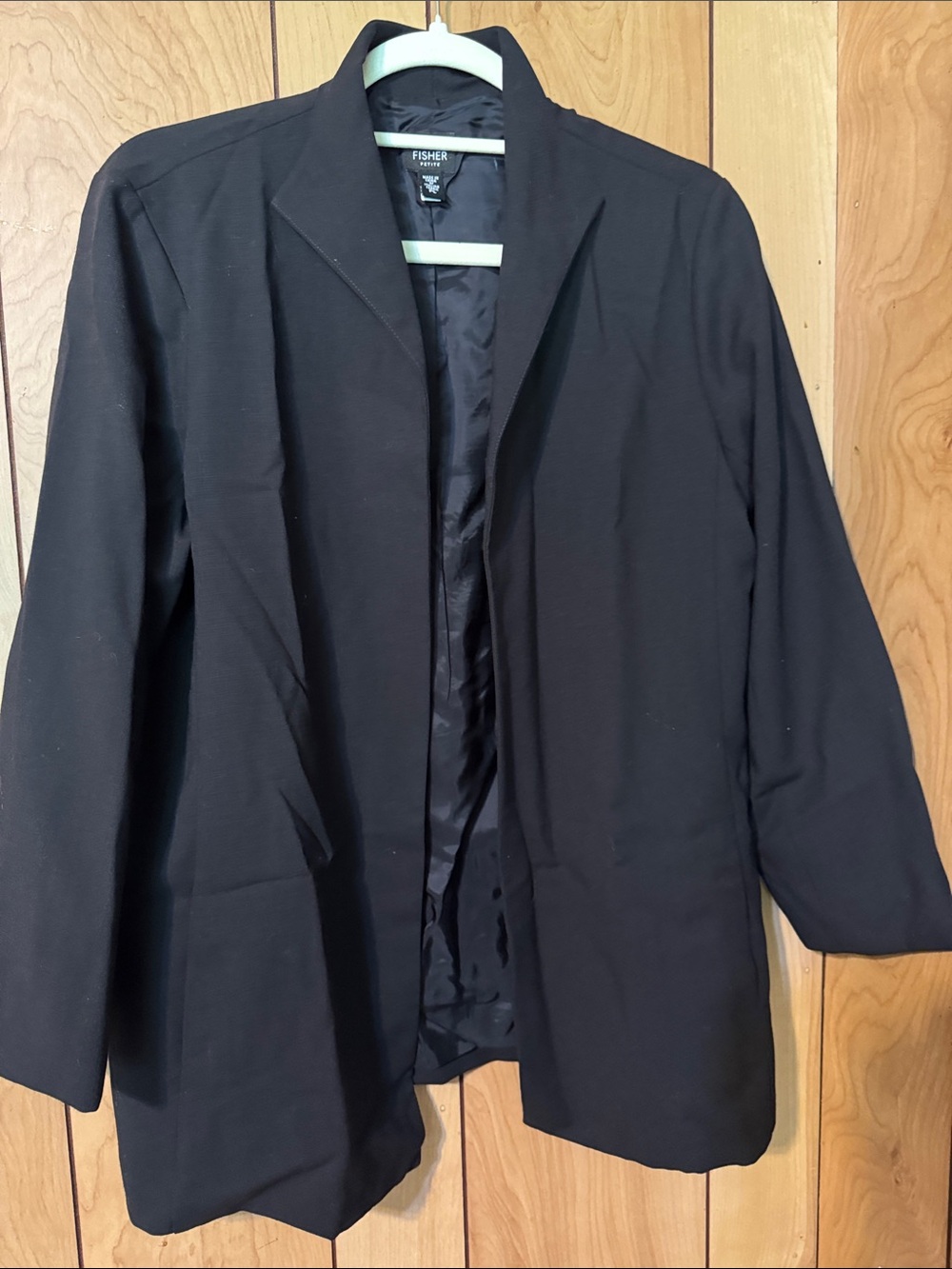 Eileen Fisher Black Open-Front Blazer Jacket